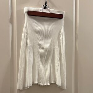 Jean Paul Gaultier White Midi Skirt. Size Small. Sheer sides on the shirt
